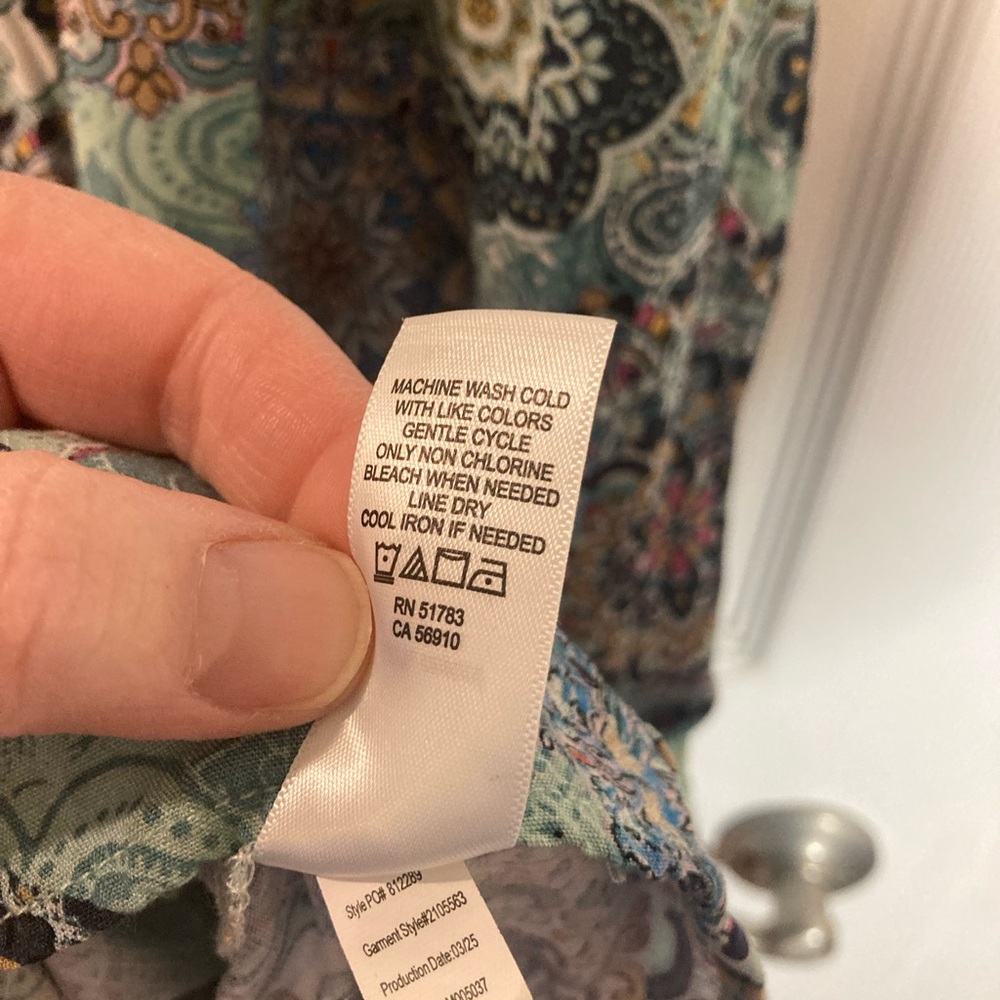 Maurices vibrant Y2K boho paisley sleeveless v-neck midi babydoll dress size XL - Picture 9 of 9
